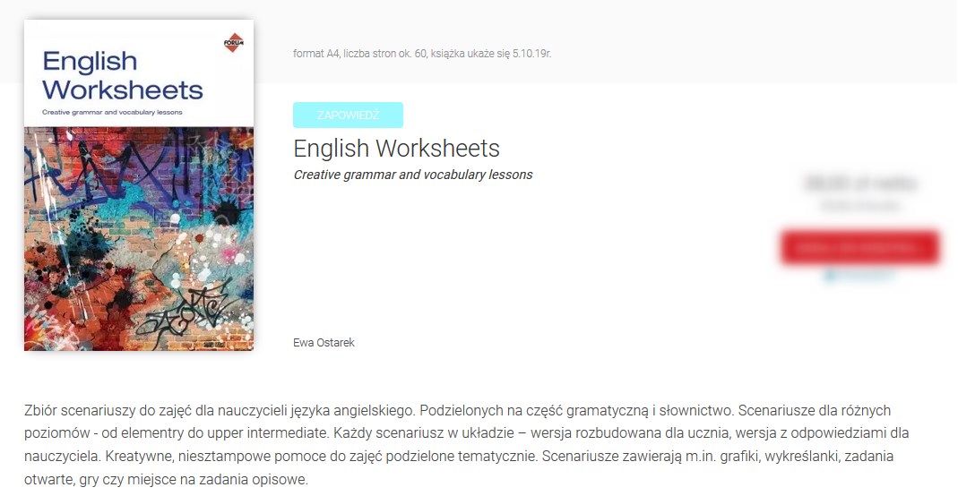 Ewa Ostarek Horyzonty Anglistyki English Worksheetss